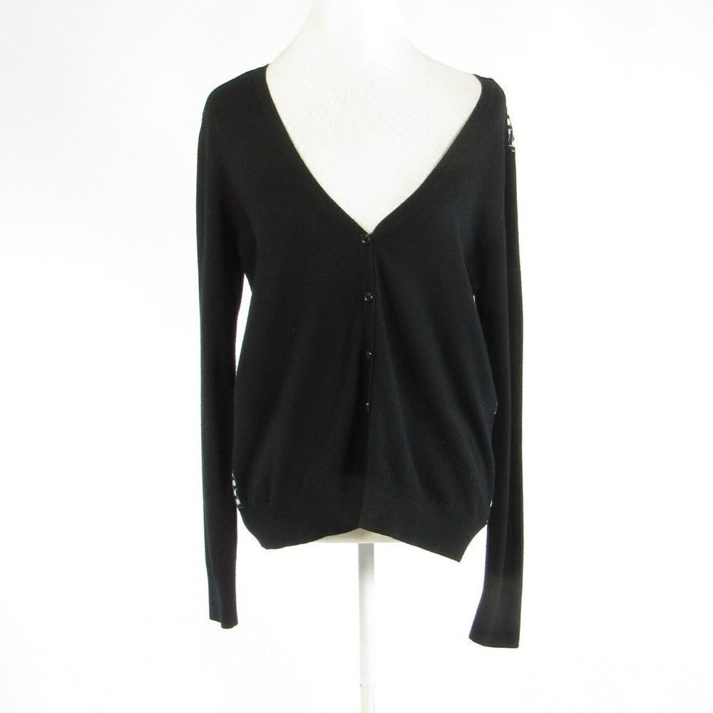 Isaac Mizrahi black cotton blouse L